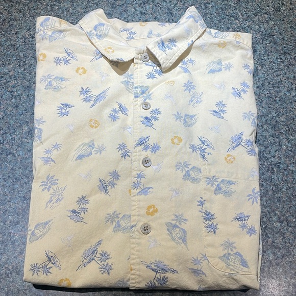 Eddie Bauer XL Aloha button up short sleeve island vibe shirt chest pocket - Picture 10 of 10